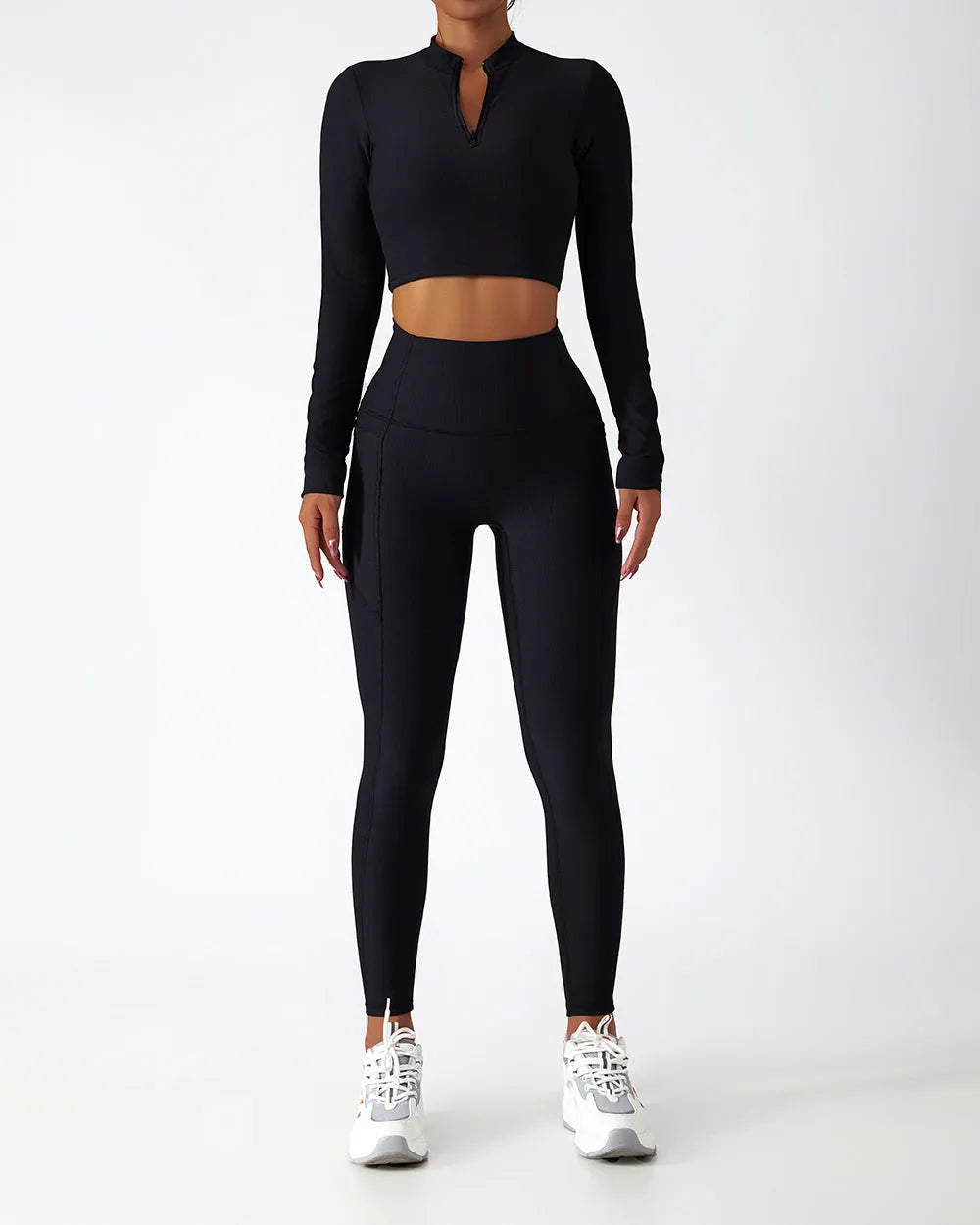 Long Sleeve Yoga Suit Running Training Belt Chest Pad Top - Bellarte Enchanté Long Sleeve Yoga Suit Running Training Belt Chest Pad Top